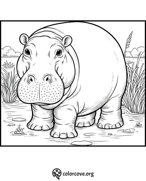 22 Free Hippo Coloring Pages – The Color Cove