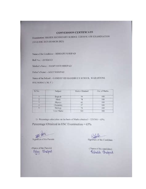 12th rish conversion - na fgbrgbr gbgbgbr. - CONVERSION CERTIFICATE ...