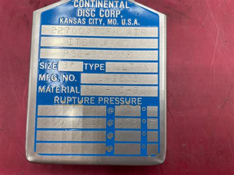 Continental Disc Corp Rupture Disc - Type 3" ULTRX | eBay