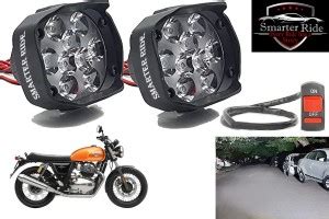 SMARTER RIDE Waterproof 9 LED Fog Light with Switch for Royal Enfield ...