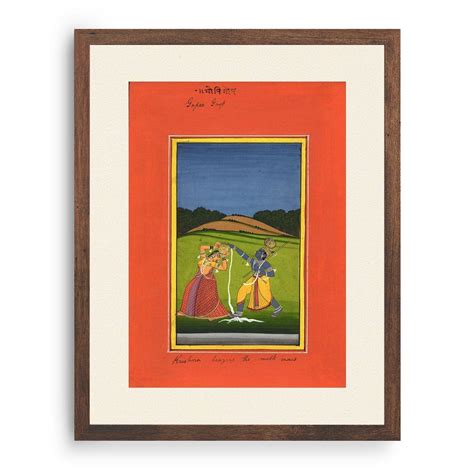 Krishna upsetting a gopis milkmaid milk jar: Buy Rajasthani Paintings ...