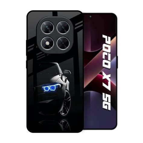 Hocopoco Printed Tempered Glass Back Case Cover Compatible with Poco X7 ...