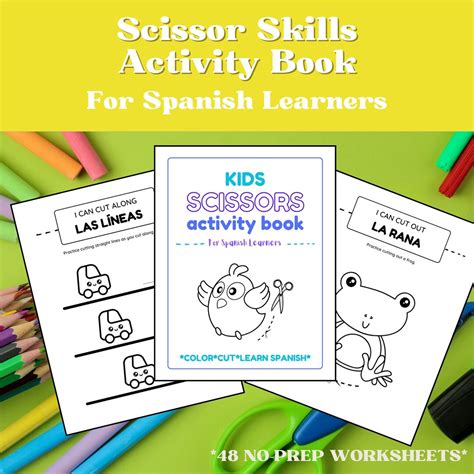 Spanish Learning Scissor Skills: Cut, Color, Learn (digital Download ...