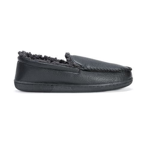 Men's Moccasin Slipper - Black - Slippers.com - Shop Comfy