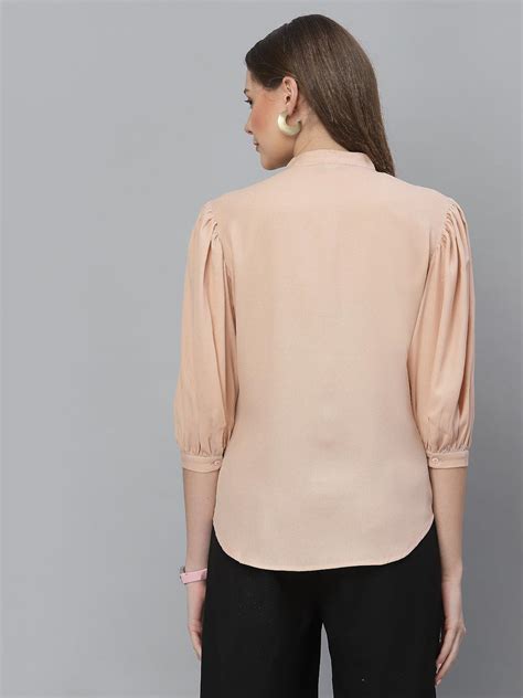 Style Quotient Women Solid Nude PolyMoss Regular Formal Shirt ...