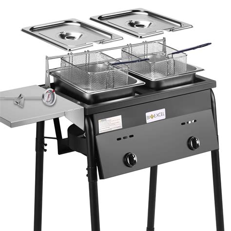 Snapklik.com : Bioexcel Two-Tank Outdoor Deep Fryer