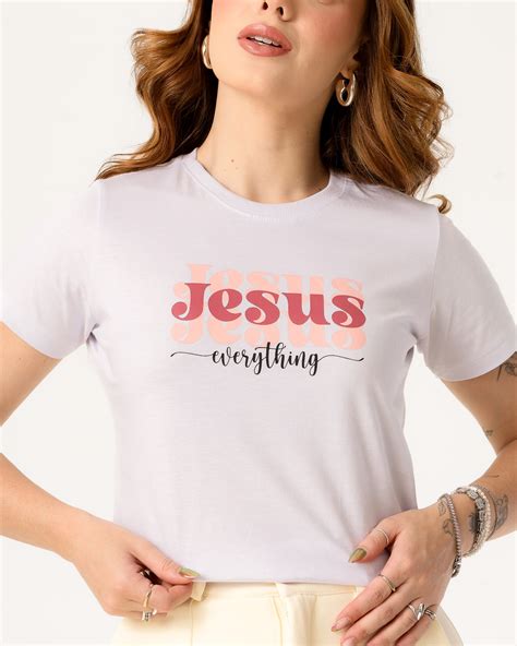 T-SHIRT JESUS EVERYTHING - COR BRANCO | Atacado Tshirt | Use Criativa