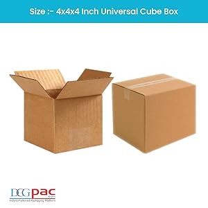 DCGPAC 3Ply Brown Corrugated Universal Box For Packing 4x4x4 Inch ...