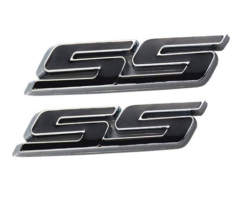 2 Pack SS Car Emblems, Chrome 3D Small Tilt Logo for Chevy Impala ...
