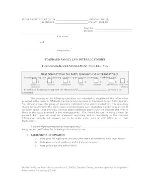 Profoinding Standard Family Lae Interrogatories For Original Or ...