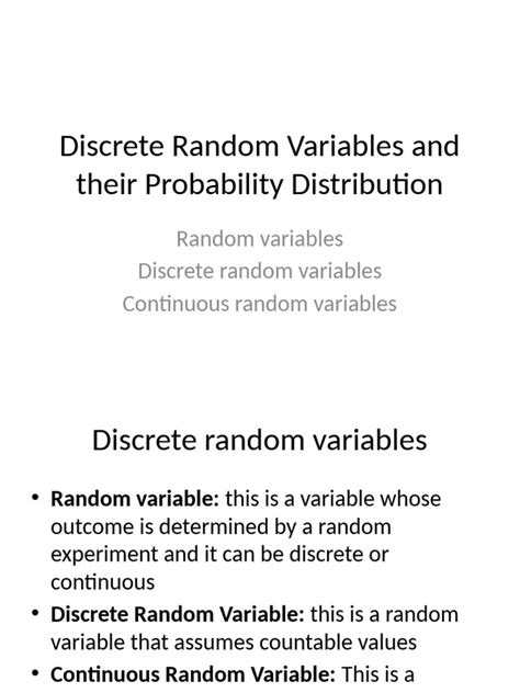 Image result for Discrete Random Variables PDF