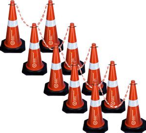 Signxpress Signxpress Road Traffic Safety Cones +1 Meter Chain ...