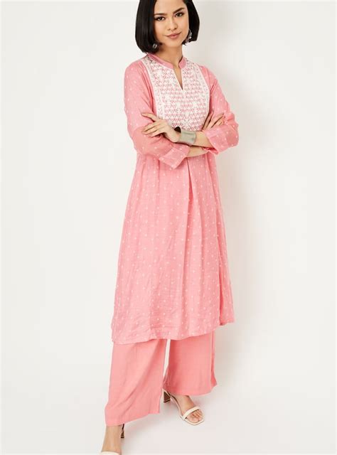 Buy Women Embroidered A-line Kurta Set Online at just Rs. 1299.0 ...