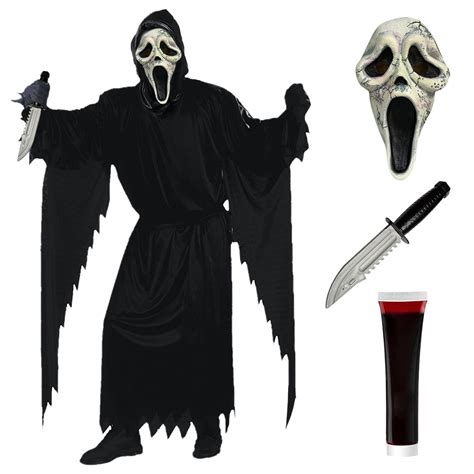 Forfamy Ghost Face Costumes Halloween Screaming Ghost Face Costumes ...