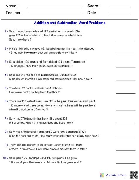 Image result for Addition and Subtraction Problem Solving Worksheets