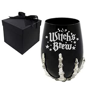 Witch's Brew Black Engraved Wine Glass Birthday Gifts for Horror Films ...