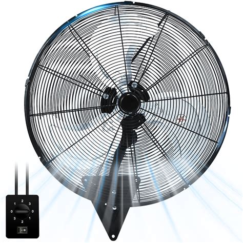 24” Industrial High Velocity Wall Mount Fan, 8000 CFM, 3-Speed ...