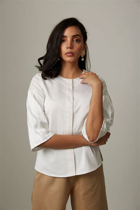 Katha Stitch Pleat Shirt – Escape By Aishwarya