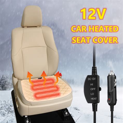 Htwon Car Heated Seat Covers Car Seat Cushion Heating Pads Keep Warm Universal 12V Cushions Heat ...