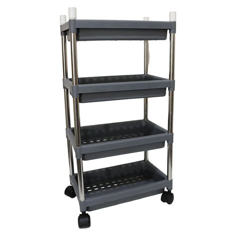 4-layer Rolling Storage Cart With Wheels Set – Gharelu Bazaar