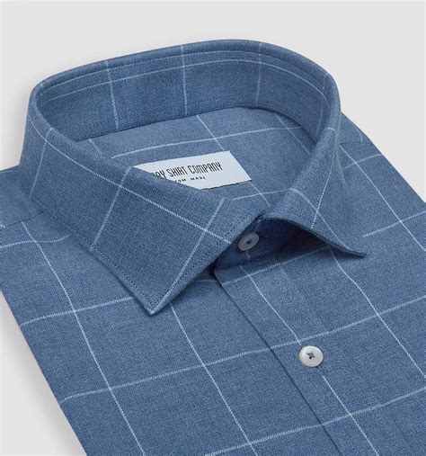 Buy Dark Blue Check Shirts For Men | Men's Sky Blue Check Shirt Online ...