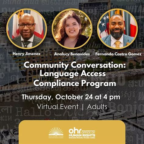 Community Conversation: Language Access Compliance Program | Prince ...