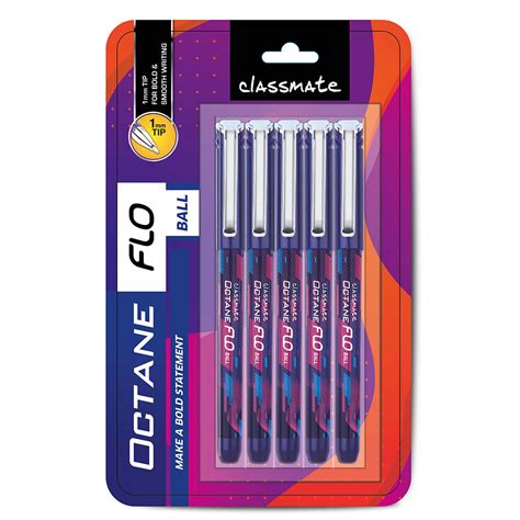 Classmate Octane Flo Ball Pen- Blue (Pack of 5) – ITC Store