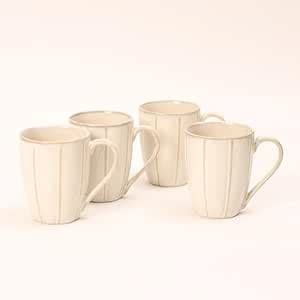 Beyond Homes Ceramic Coffee Mugs Set of 4, 180ml, Pearl White | Glossy ...