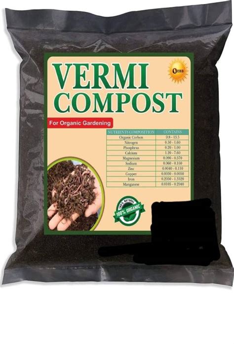 SQAR Organic Vermicompost Fertilizer 1kg Manure, Potting Mixture, Soil ...