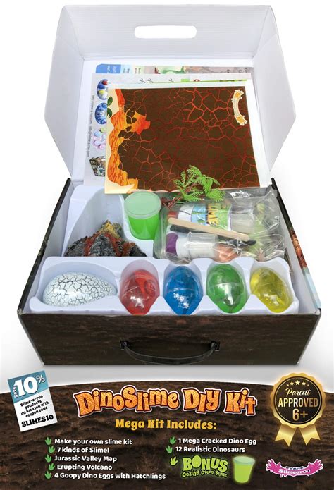 Buy DinoSlime Mega Slime Kit for Boys - 12 Dinosaurs, Volcano, 5 Dino ...