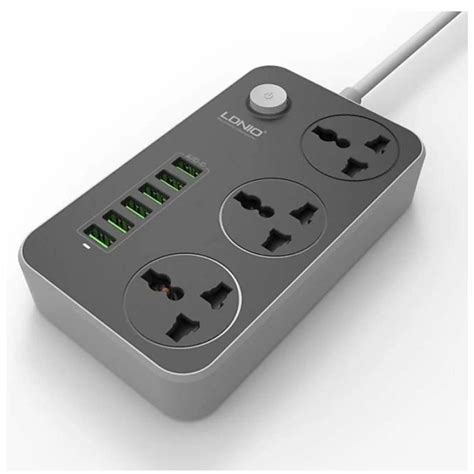 LDNIO Surge Protector with 6 USB Universal Socket, Power Strip, 3 outl