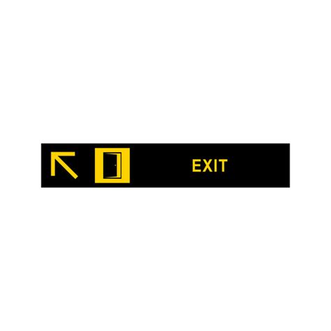 Exit Sign Wallpaper Black Yellow Wayfinding Decal, Size ( 30x6 ) Inche ...
