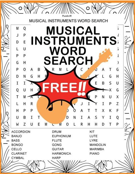 Image result for Word Search Musical Instruments