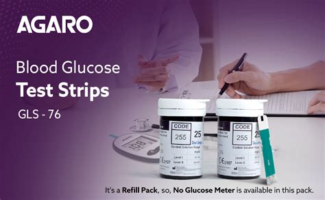 AGARO Blood Glucose Test Strips, 50pcs, Instant Blood Sugar Test at ...