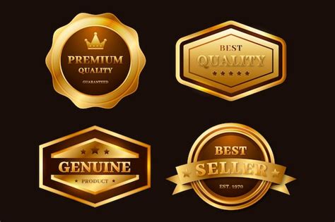 Gradient golden luxury labels | Free Vector