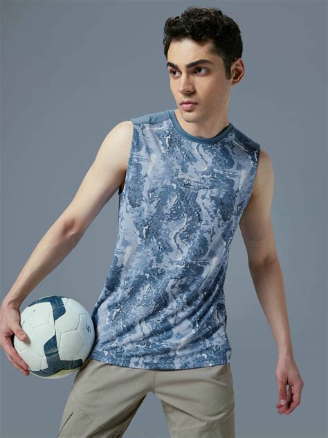 Men Printed Slim Fit Round Neck Innerwear Vest with TECHNOCOOL+