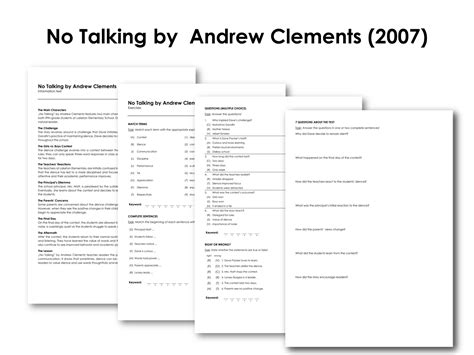No Talking by Andrew Clements (2007) | Made By Teachers