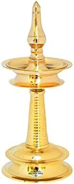 Buy D.E.C Decoline India Brass Samai Vilakku Nilavilakku Traditional ...