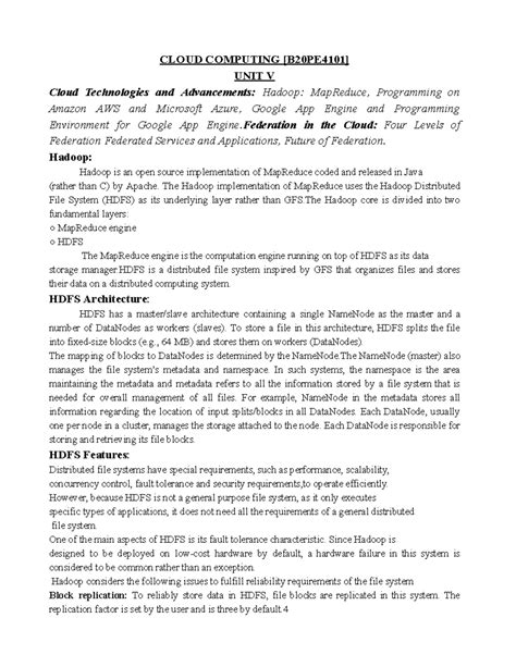 Unit 5 ln - Cloud Computing Unit 5 - CLOUD COMPUTING [B20PE4101] UNIT V ...