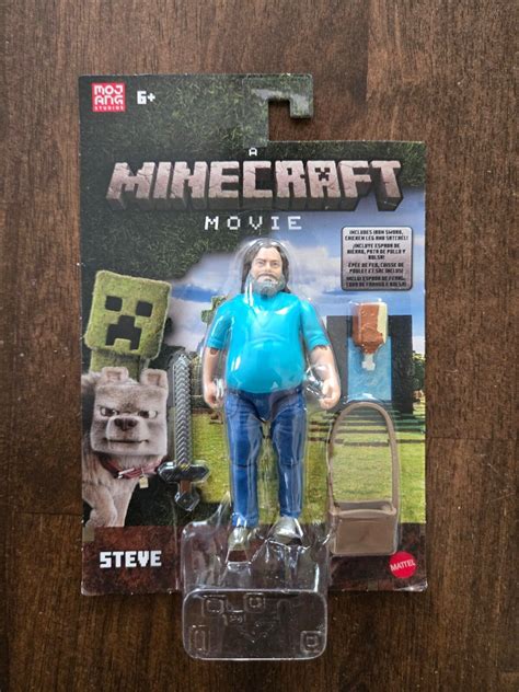 Minecraft Movie Steve Action Figure Jack Black w Sword Chicken Leg ...