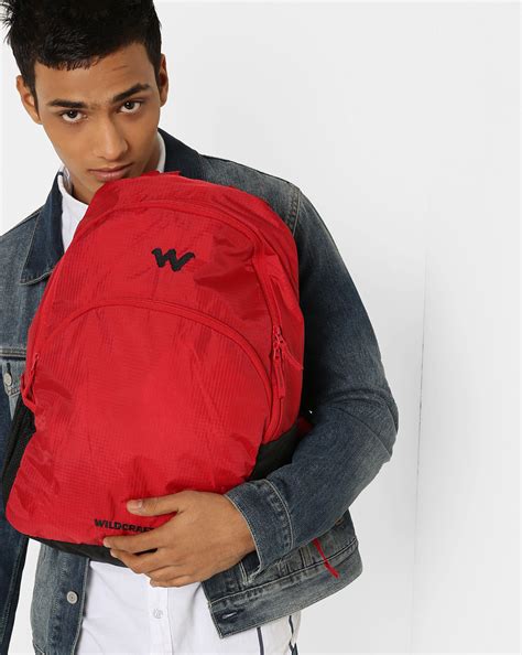 Buy Red Wildcraft Colourblock Laptop Backpack | AJIO
