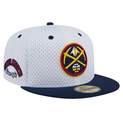 Men's Denver Nuggets New Era White/Navy Throwback 2Tone 59FIFTY Fitted Hat