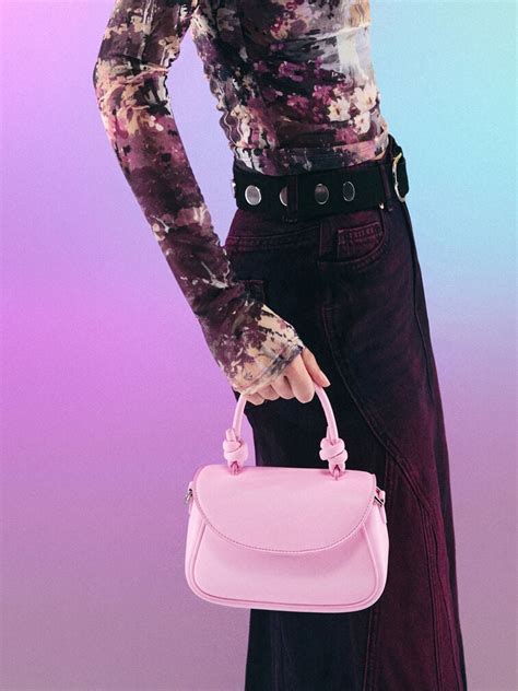 Bubblegum Pink Sammie Knotted-Handle Front-Flap Bag - Bubble Gum Pink ...