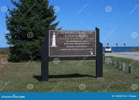 Lighthouse - Sturgeon Point, Michigan Historical Marker Editorial Photo ...
