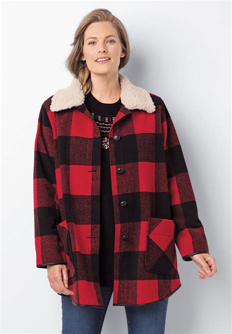 Faux Sherpa barn jacket | Plus Size All Outerwear | Woman Within ...
