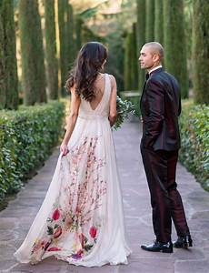 Non Traditional Floral Wedding Dresses by Bold Barcelona Wedding Reception With A Floral Non Traditional Floral Wedding Dresses