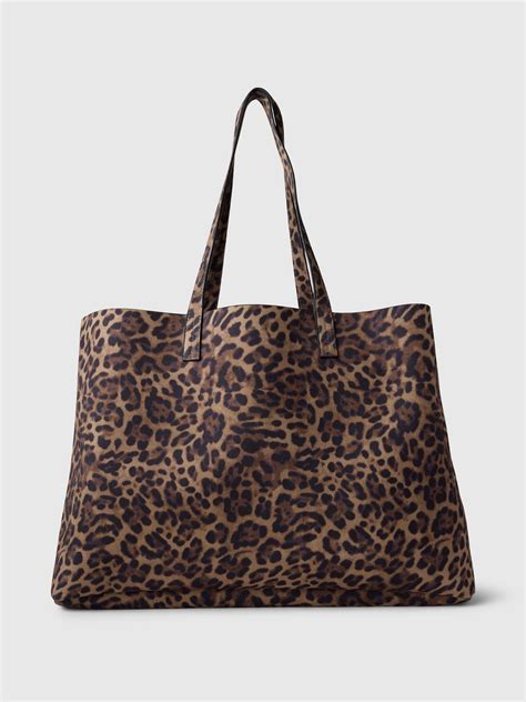 Leopard Vegan Suede Tote Bag | Gap