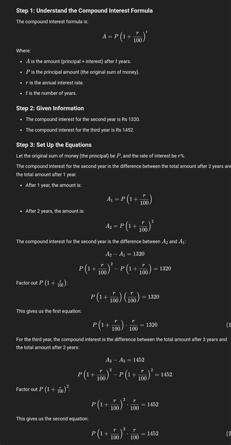 the compound interest calculated yearly on a certain sum of money for ...
