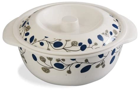 Buy Servewell Melamine Blue Decor Serving Casserole with Lid Set, 19Cm ...