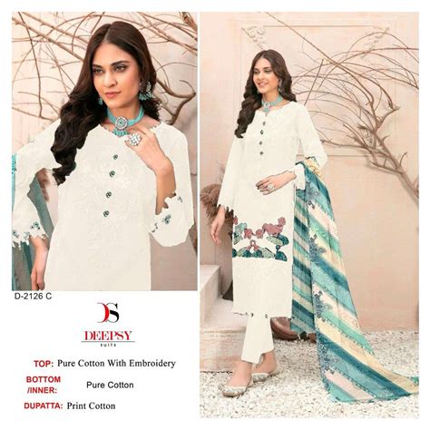 DEEPSY SUITS D NO 2126 COTTON EMBROIDERY DESIGNER PAKISTANI SUITS AT ...